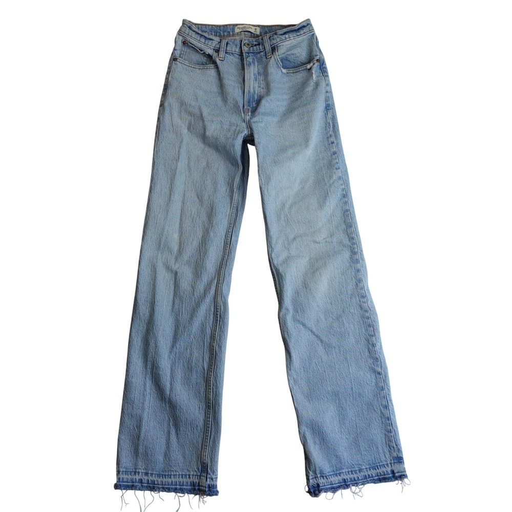 Abercrombie & Fitch The 90s Relaxed Jean High Rise Womens 26 2L Light Blue Denim